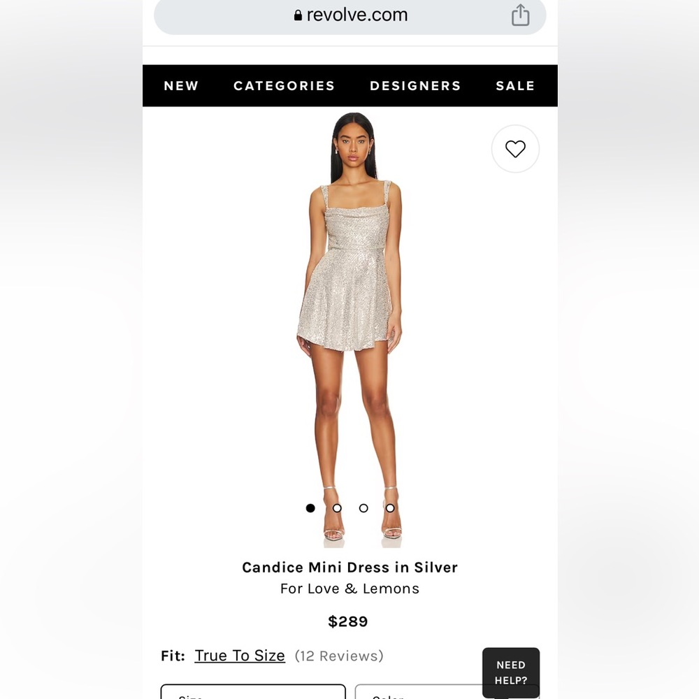 Like new For Love and Lemons Candice sparkly mini dress